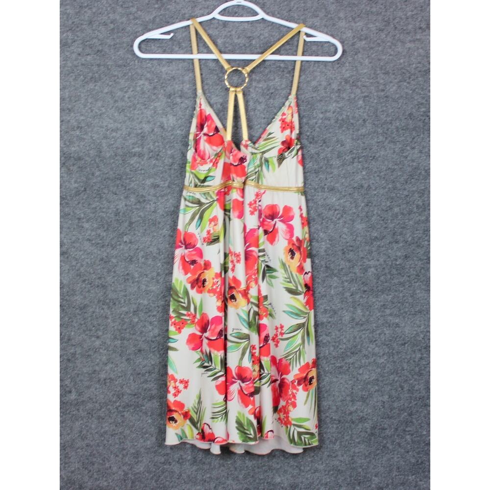 GUESS Beach Cover Dress Women's Size Small Petite Sexy Tropical Floral Print - Picture 5 of 12